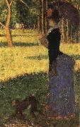 Georges Seurat Walk with the Monkey painting